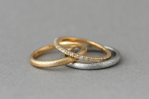 エンゲージリング・婚約指輪・ハーフエタニティ・ダイアモンド・K18イエローゴールド・結婚指輪・マリッジリング・K18イエローゴールド・プラチナ900・山梨県 S 様 & O 様＊静岡県浜松市ジュエリープシュケー